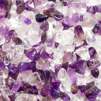 Edelstein Wasserstab „Inspiration und Phantasie“ Amethyst & Bergkristall
