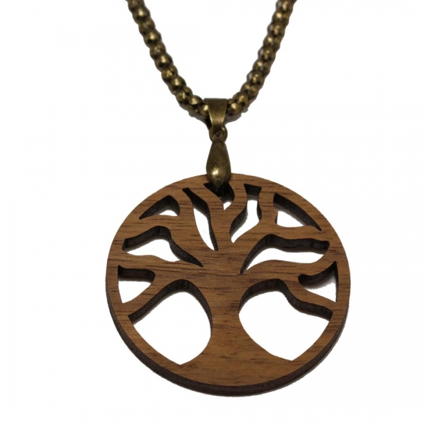 Fine Amulette Holz „Baum des Lebens“ Nuss