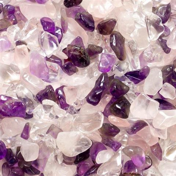 Edelstein Wasserstab „Basis Vital Mischung Erholung“ Amethyst Rosenquarz & Bergkristall