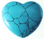 Taschenstein Herz Howlith blau
